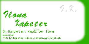 ilona kapeter business card